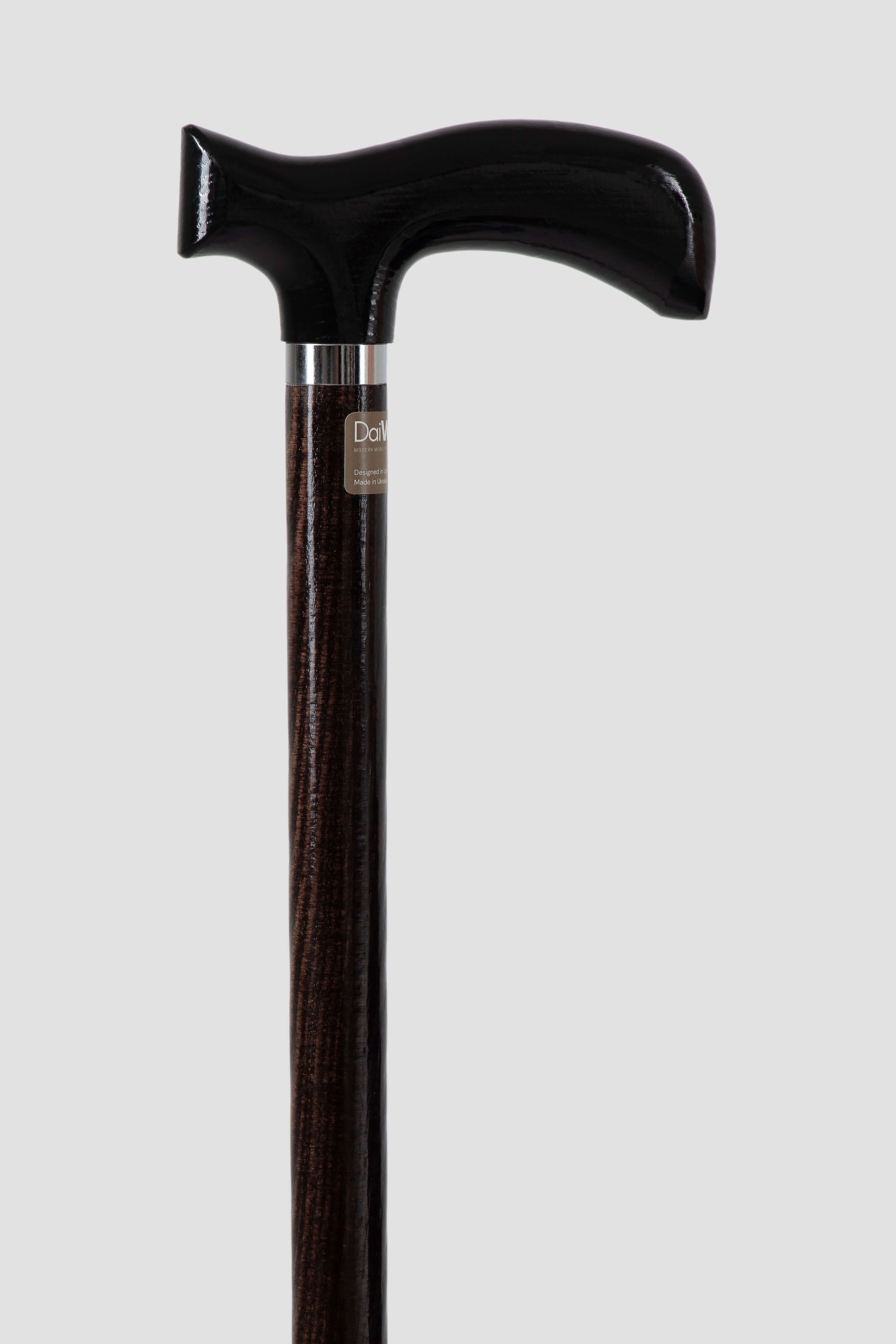Black premium walking stick with anatomical handle