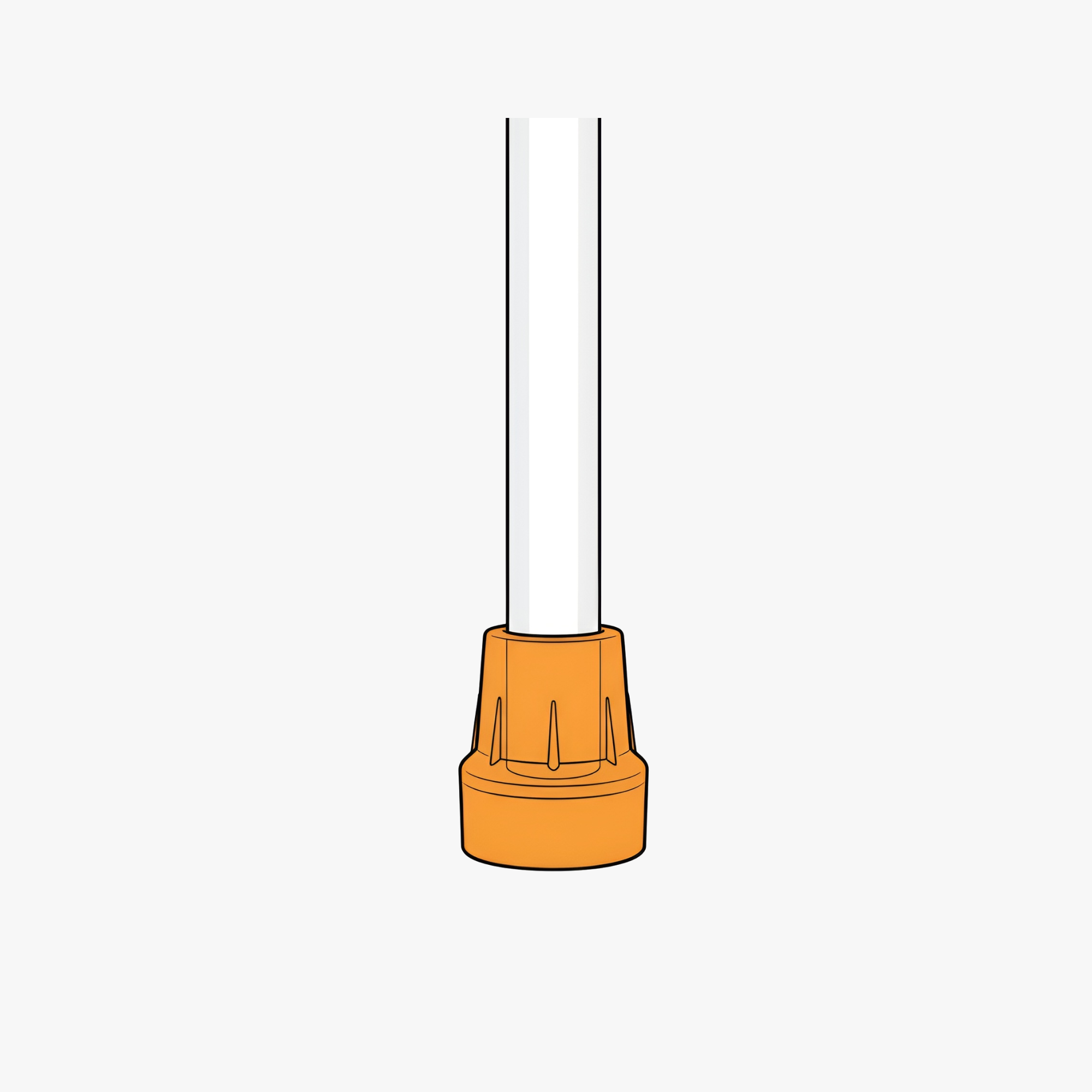 Cushioned rubber ferrule for long distance walking