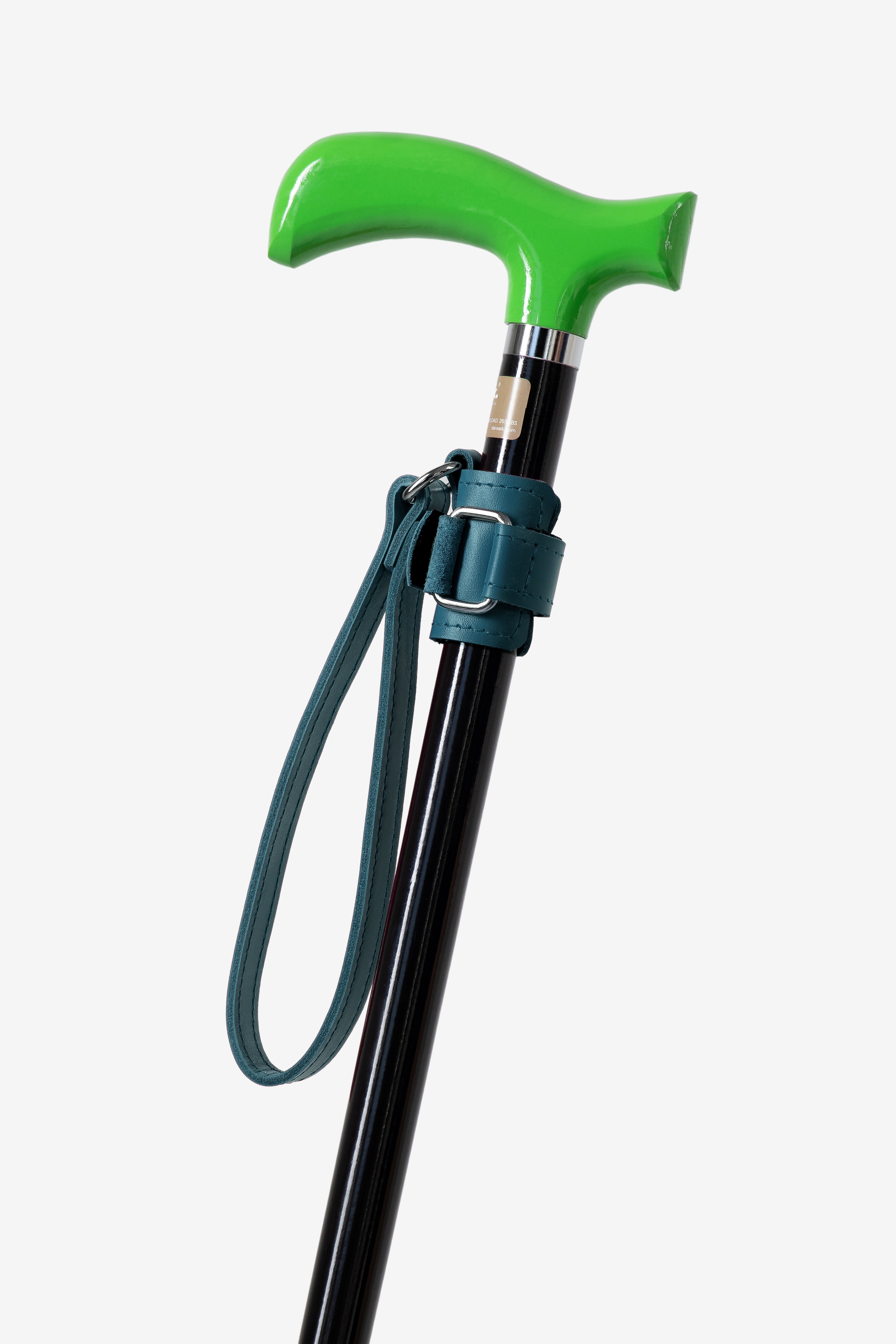 Designer cane leash for secure grip and style.