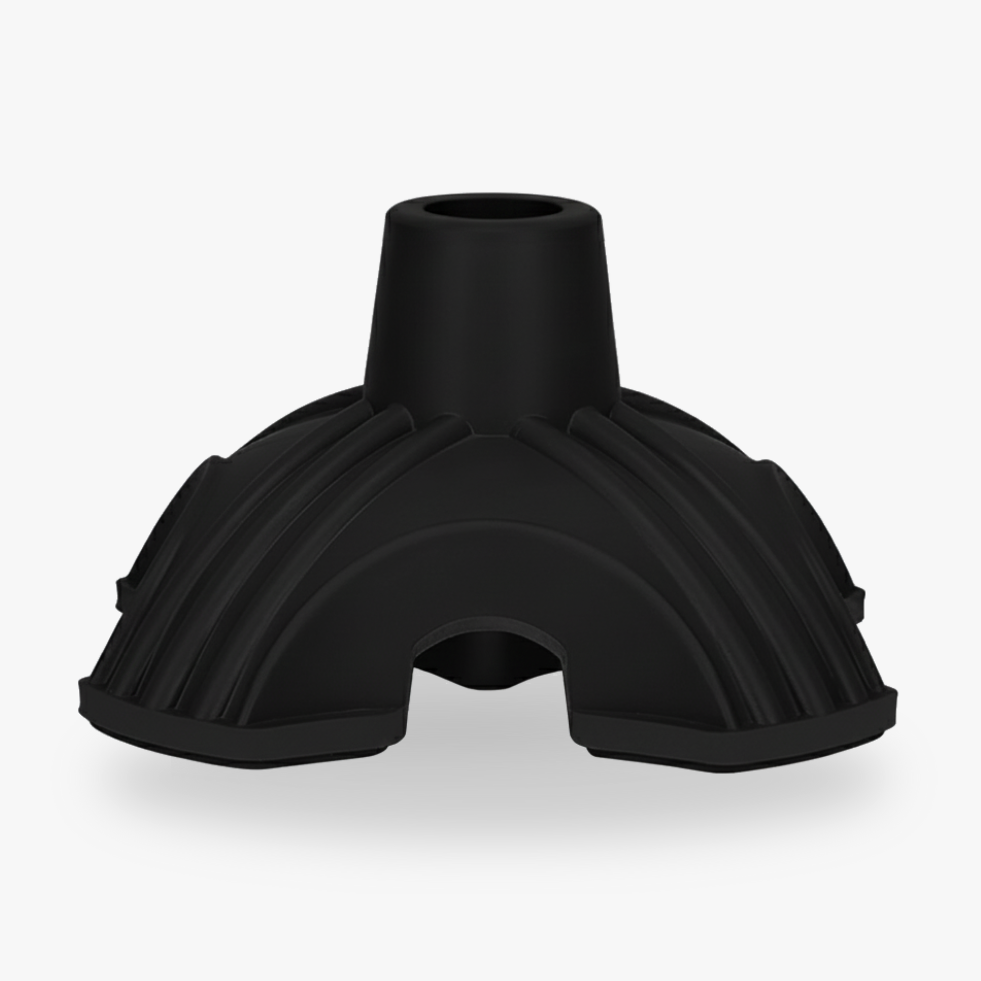 Heavy-duty triple-base walking stick ferrule.