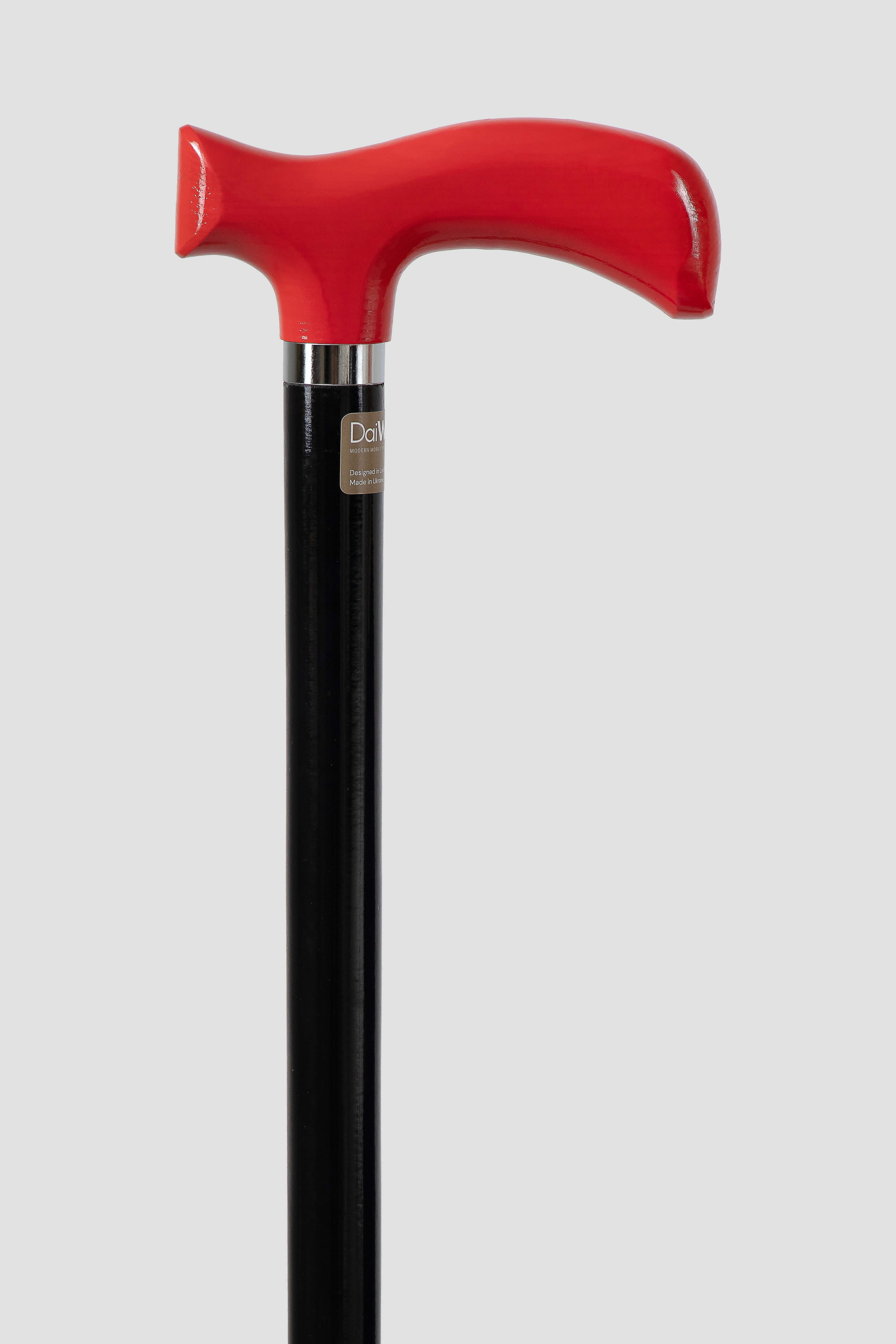 Red Anatomical grip Walking cane