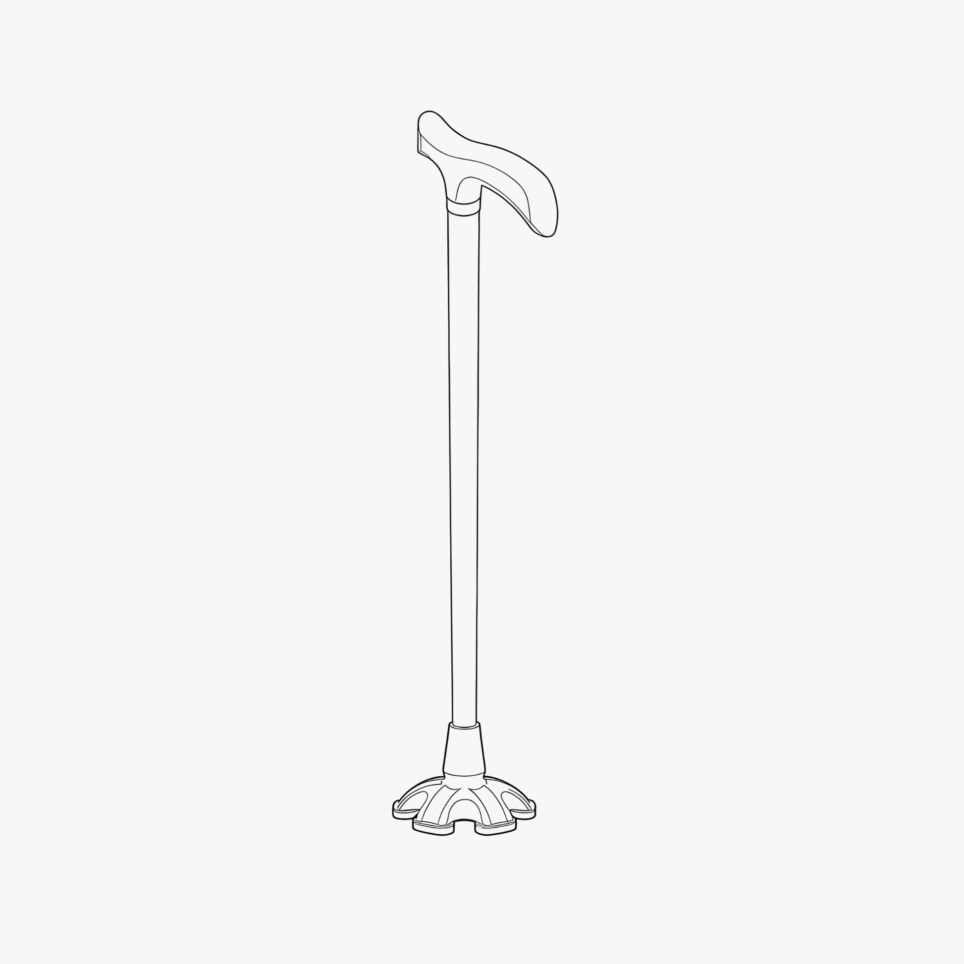 Stable 6-prong rubber tip for 19mm walking canes.