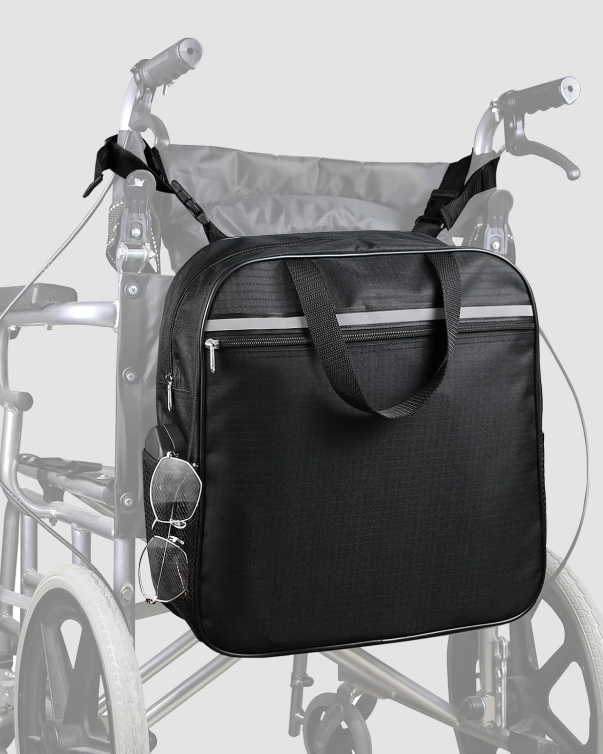 Universal wheelchair backpack with reflective safety