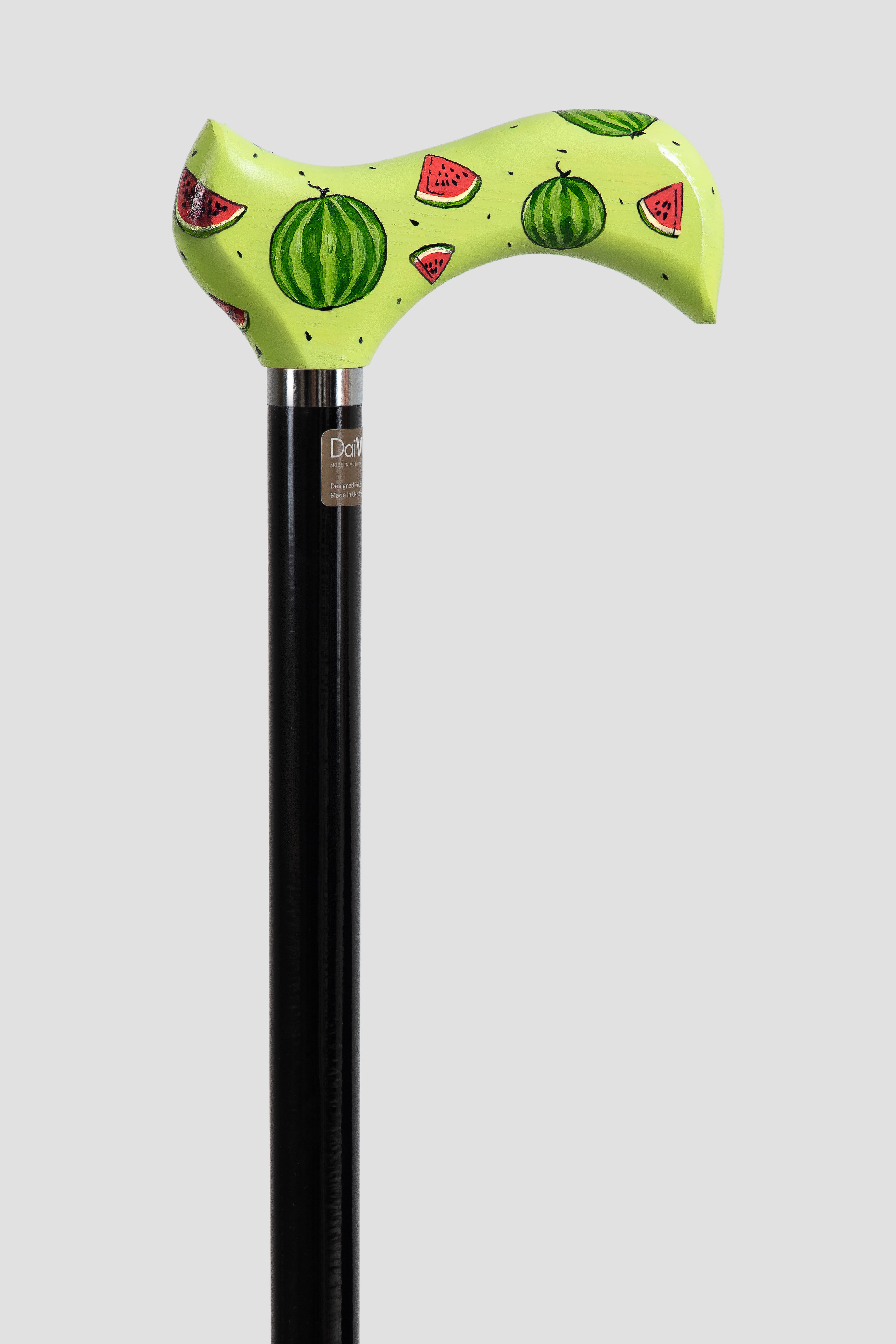Limited edition DaiWalk POP series walking cane with hand-painted artistic handle. Street art inspired designer mobility aid for creative self-expression.