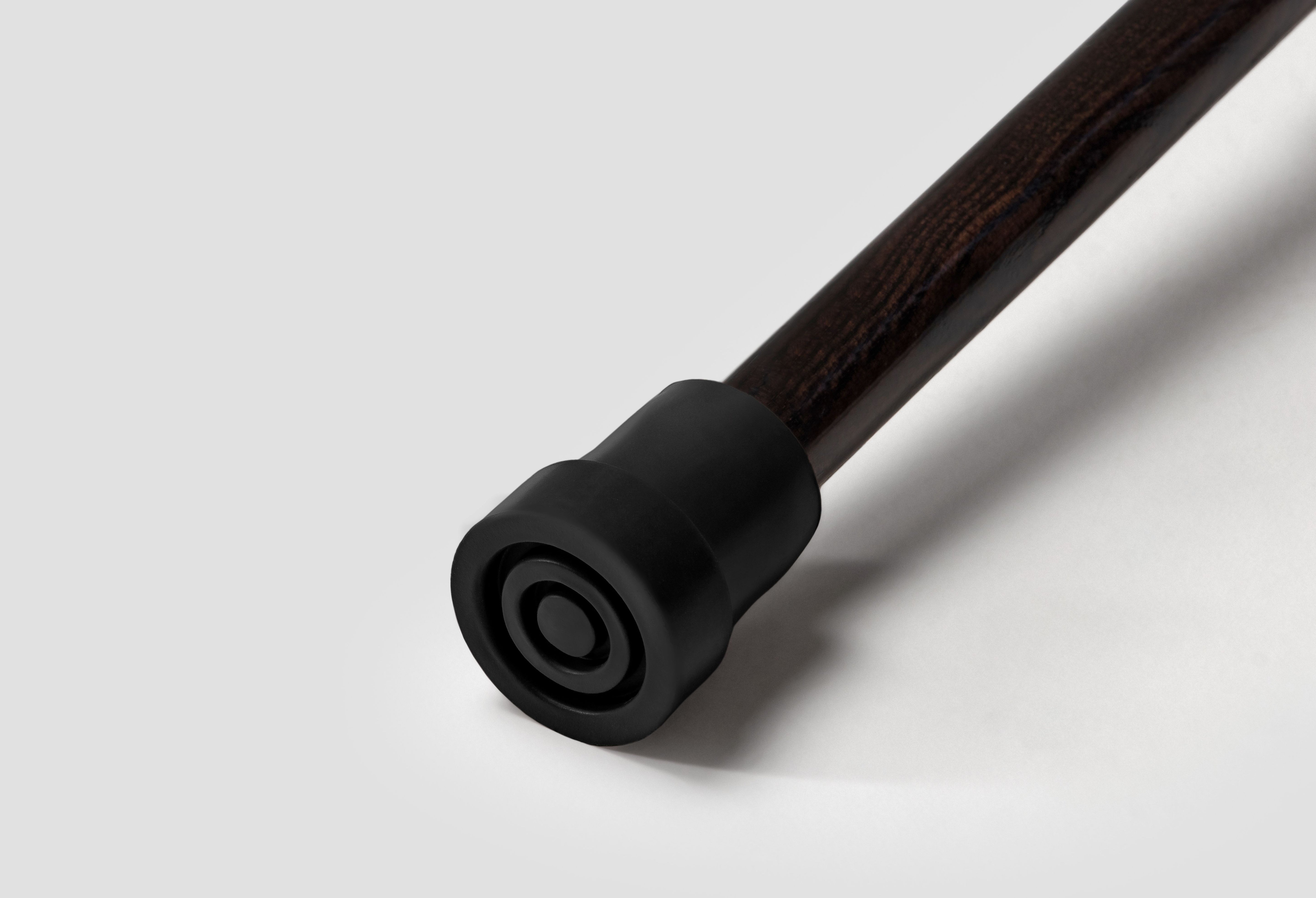 Non-marking blue rubber tip for high-end walking sticks. Protective indoor cane base that leaves zero scuffs on premium floors.